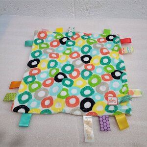 Bright Starts Taggies Security Blanket Lovey Ribbons Circles Multicolor Unisex